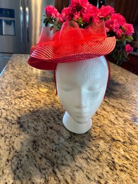 Elegant Red Fascinator Headband